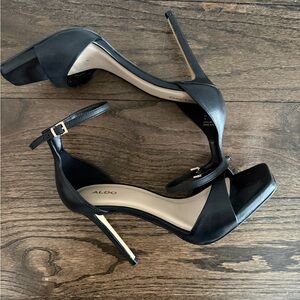 Aldo Elegant Black Strappy Heels
